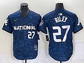 Men's Atlanta Braves #27 Austin Riley Number Royal 2023 All Star Cool Base Stitched Baseball Jersey,baseball caps,new era cap wholesale,wholesale hats